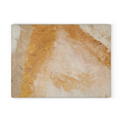Abstract in Biege Tempered Glass Cutting Board