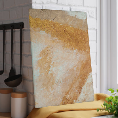 Abstract in Biege Tempered Glass Cutting Board