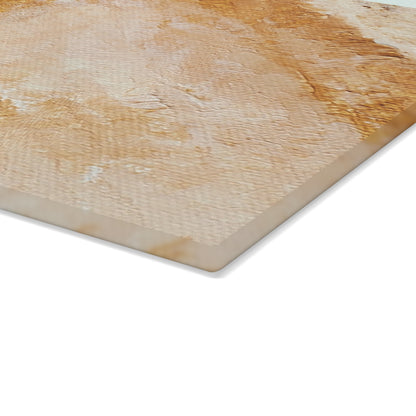 Abstract in Biege Tempered Glass Cutting Board