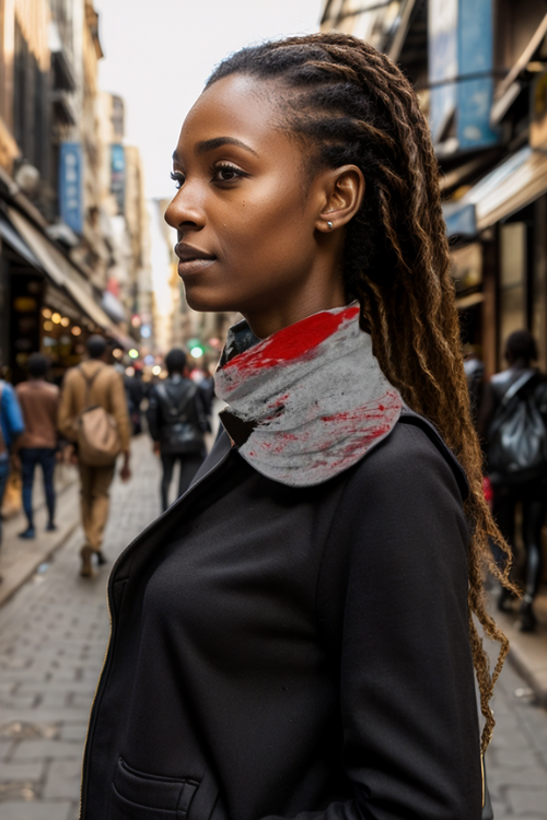 Black and Red Tube Scarf