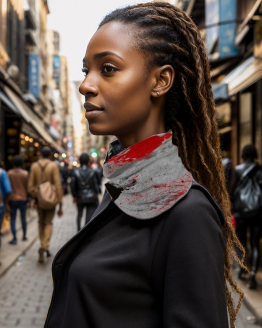 Black and Red Tube Scarf