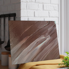 Brown Splash Tempered Glass Cutting Board