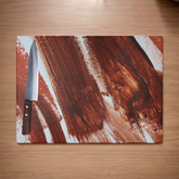 Dash of Brown Tempered Glass Cutting Board