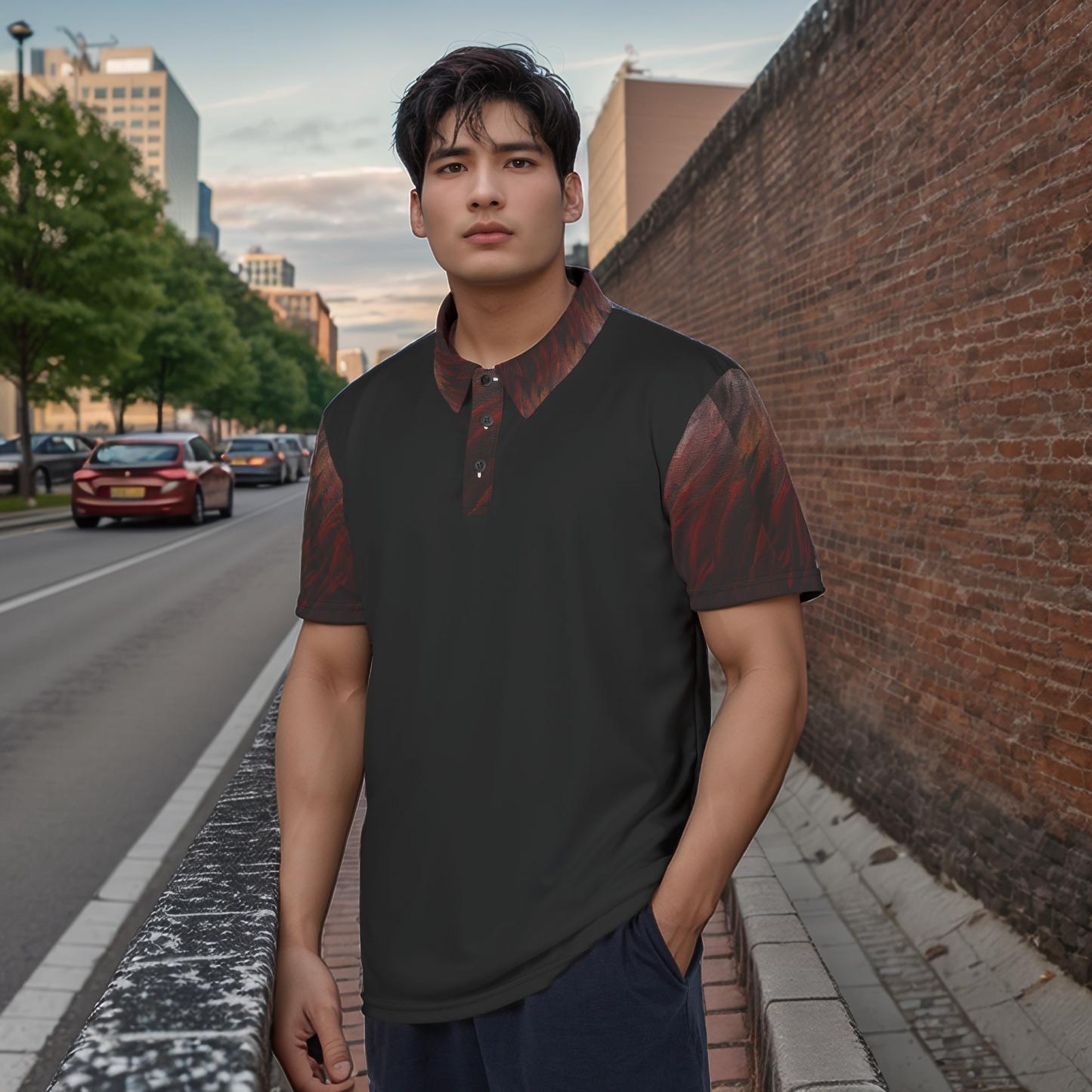 Flaming Red Polo Shirt