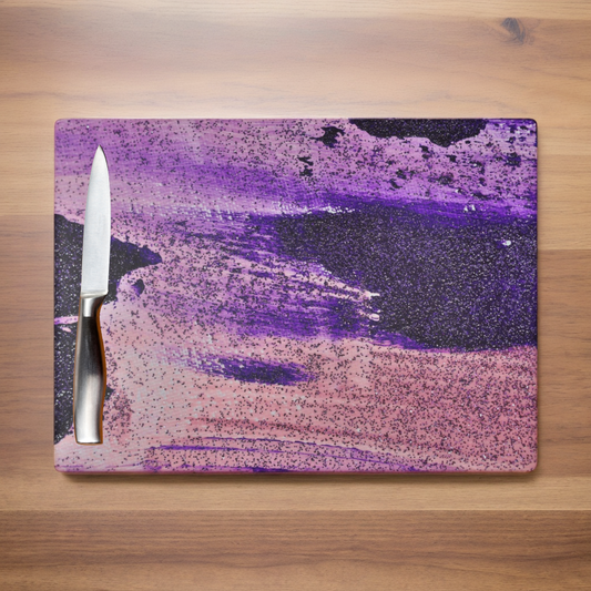 Purple Strike Tempered Glass Cutting Board