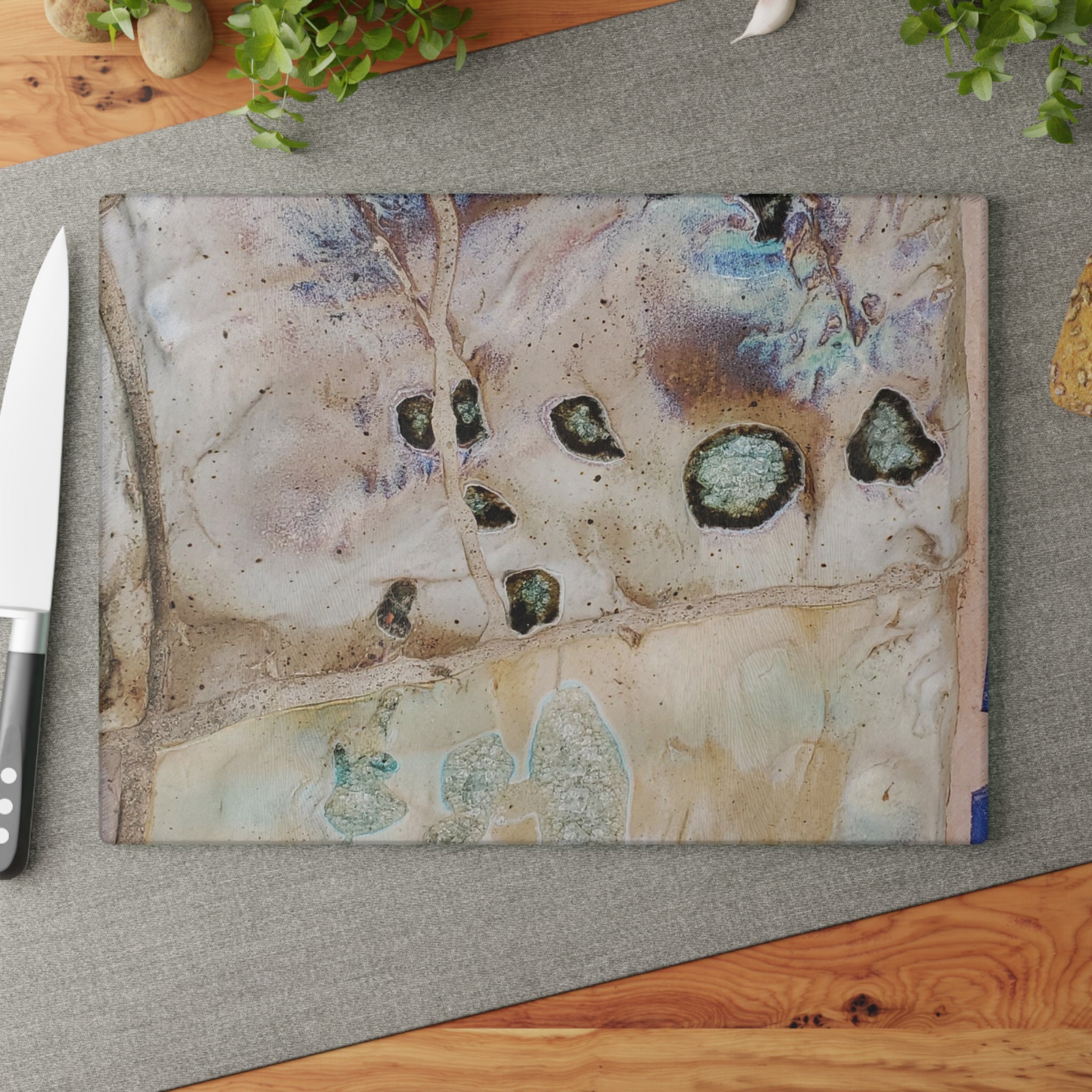 Soft Abstract Tempered Glass Cutting Board