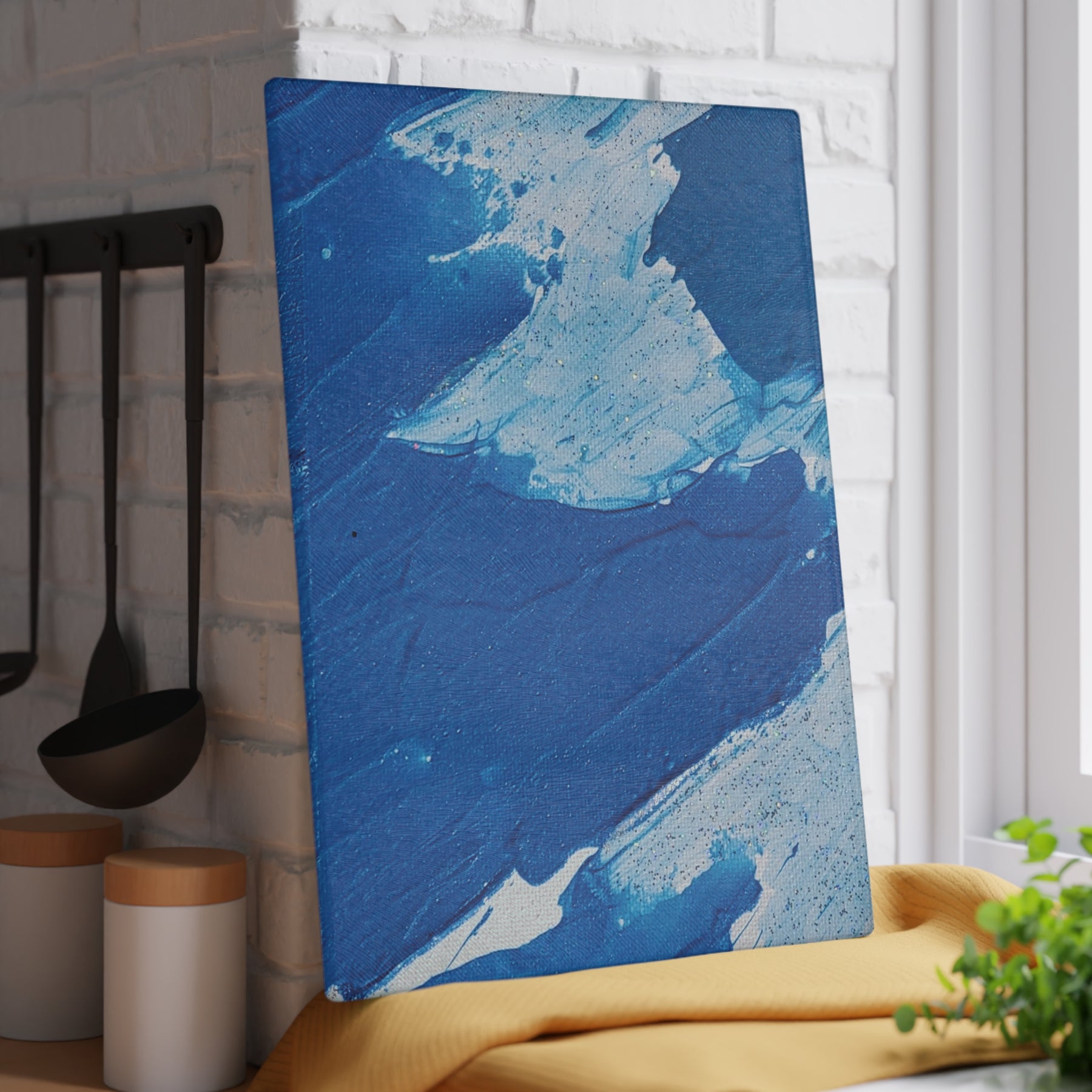 Soft Blue Tempered Glass Cutting Board