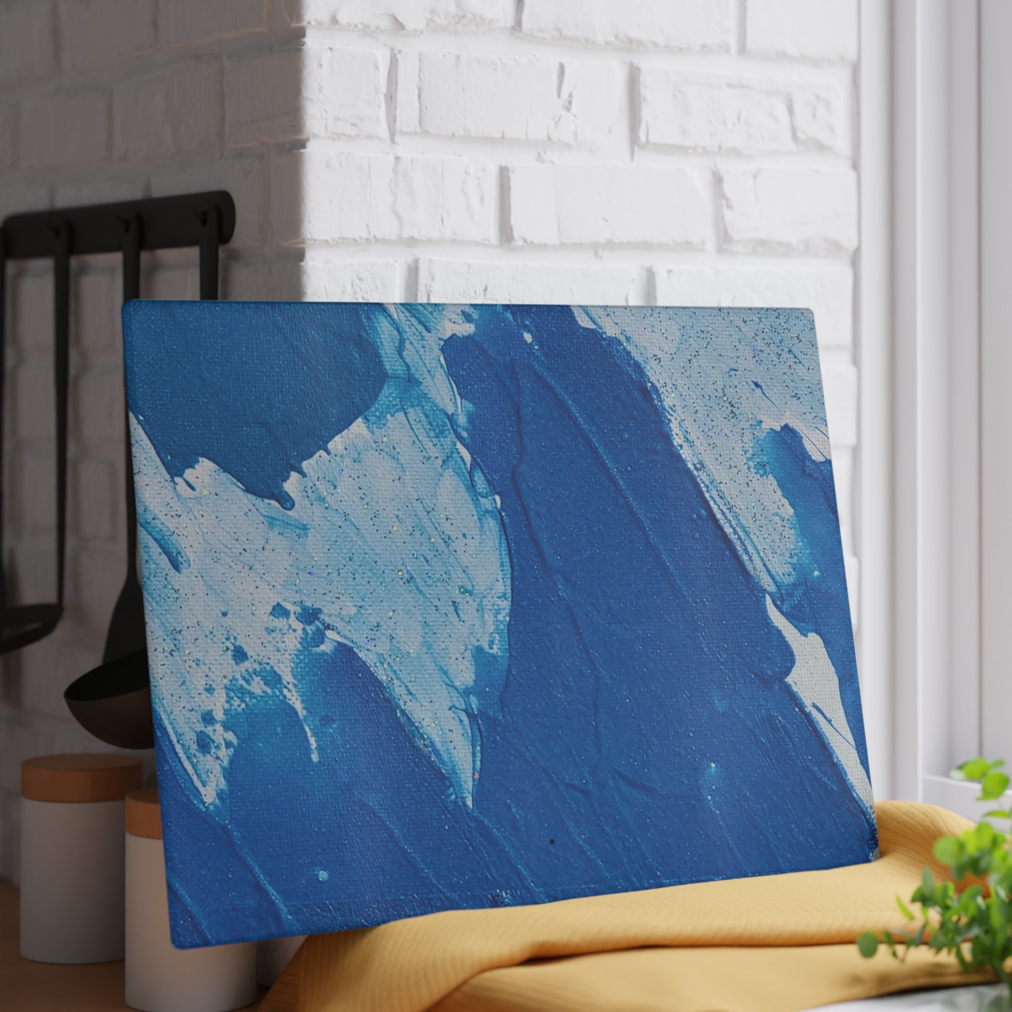 Soft Blue Tempered Glass Cutting Board