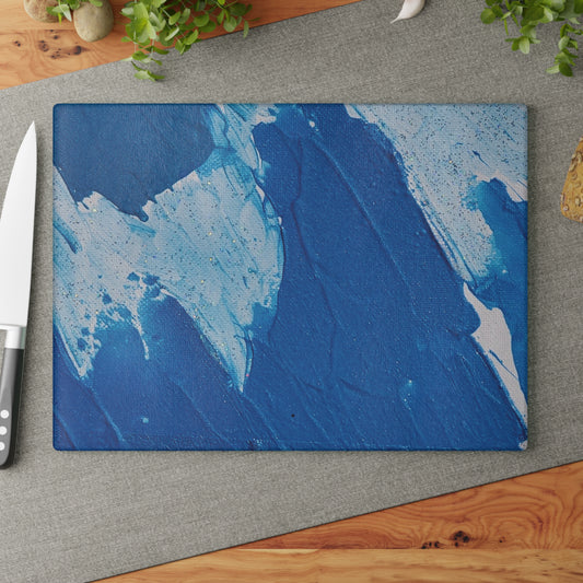 Soft Blue Tempered Glass Cutting Board