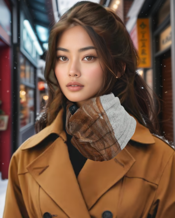 Work the Brown Tube Scarf