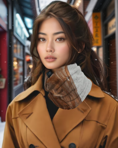 Work the Brown Tube Scarf